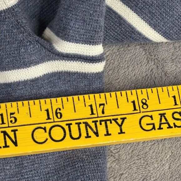 Talbots Blazer Womens Small Petite Blue White Striped Sweater Knit Nautical - Picture 5 of 10